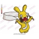 Yellow Rabbids Style Embroidery Design